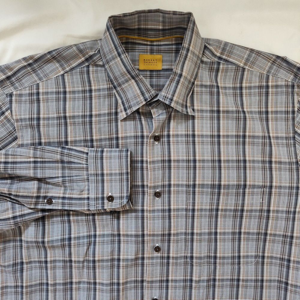 Robert Talbott Carmel Mens‎ Size L Plaid Button Up Long Sleeve